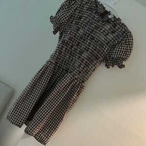Classic brown and White Gingham Dress